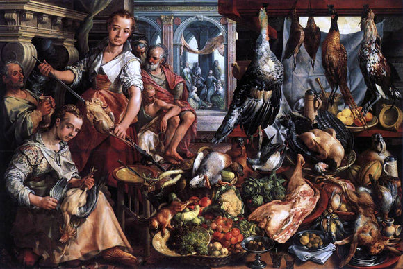  Joachim Beuckelaer The Well-Stocked Kitchen - Art Print