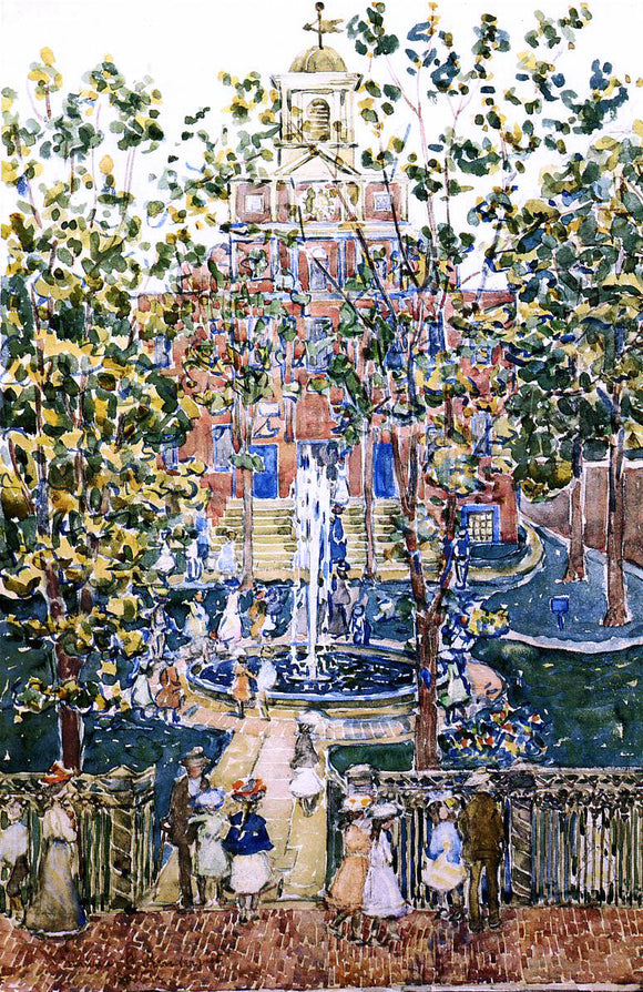  Maurice Prendergast The West Church (also known as Fountain at the West Church, Boston) - Art Print