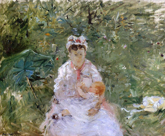  Berthe Morisot The Wet Nurse Angele Feeding Julie Manet - Art Print
