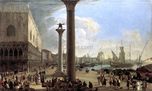  Luca Carlevaris The Wharf, Looking toward the Doge's Palace - Art Print