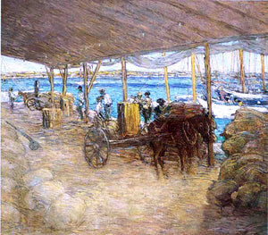  Julian Alden Weir The Wharves, Nassau - Art Print