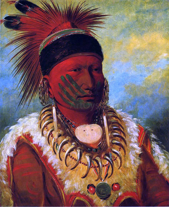  George Catlin The White Cloud, Head Chief of the Iowas - Art Print