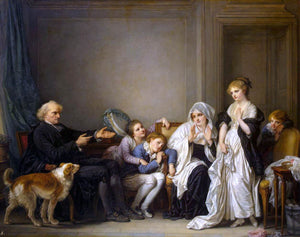  Jean Baptiste Greuze The Widow and Her Priest - Art Print