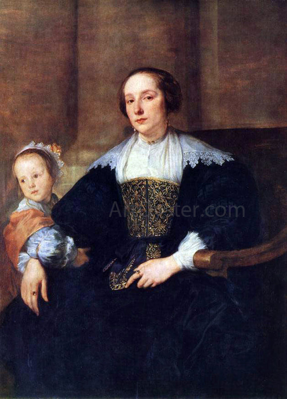  Sir Antony Van Dyck The Wife and Daughter of Colyn de Nole - Art Print