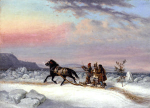 Cornelius Krieghoff The Winter Crossing from Levis to Quebec - Art Print