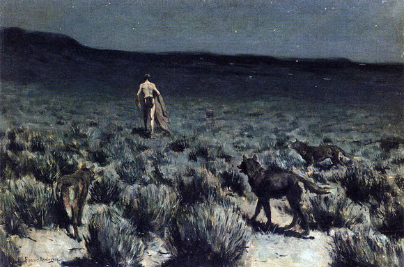  Frederic Remington The Wolves Sniffed Along on the Trail, but Came No Closer - Art Print