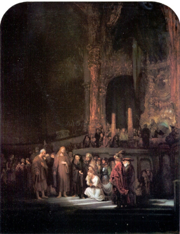  Rembrandt Van Rijn The Woman Taken in Adultury - Art Print