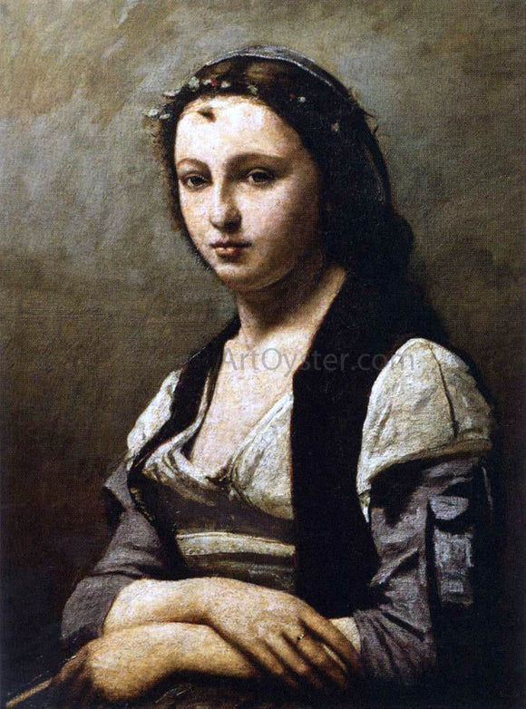 Jean-Baptiste-Camille Corot The Woman with the Pearl - Art Print