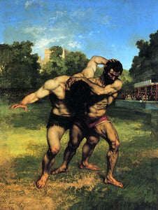  Gustave Courbet The Wrestlers - Art Print