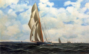  Antonio Jacobsen The Yacht Defender, on a Leeward Reach by Sandy Hook - Art Print