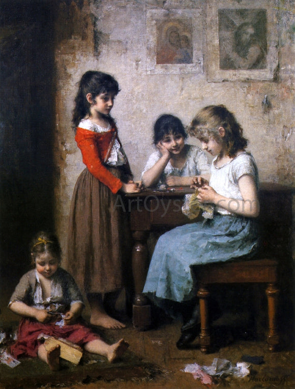  Alexei Alexeievich Harlamoff The Young Seamstress - Art Print