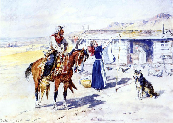  Charles Marion Russell Thoroughman's Home on the Range - Art Print