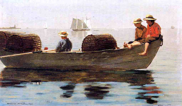  Winslow Homer Three Boys in a Dory - Art Print