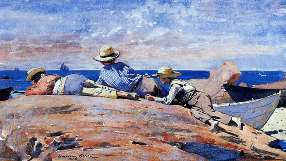  Winslow Homer Three Boys on the Shore - Art Print