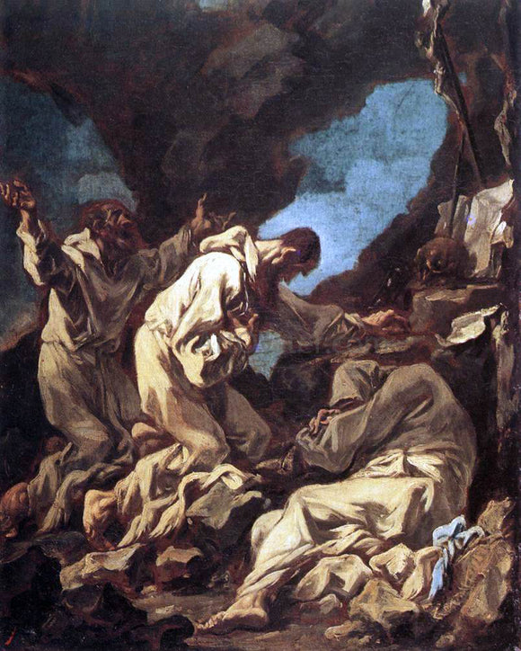  Alessandro Magnasco Three Camaldolite Monks at Prayer - Art Print