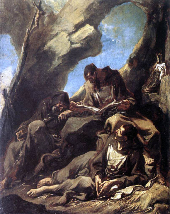  Alessandro Magnasco Three Capuchin Friars Meditating in their Hermitage - Art Print