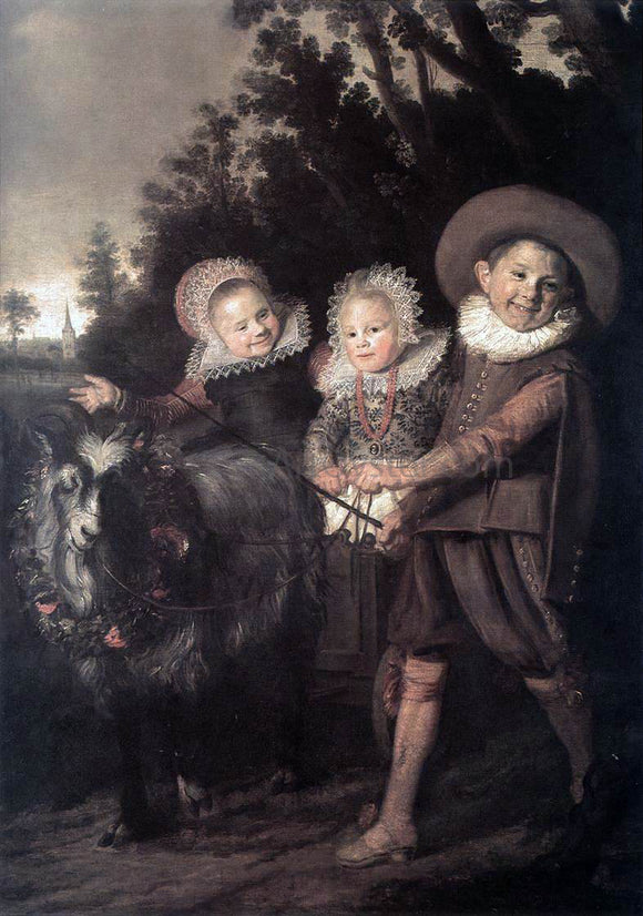 Frans Hals Three Children with a Goat Cart - Art Print