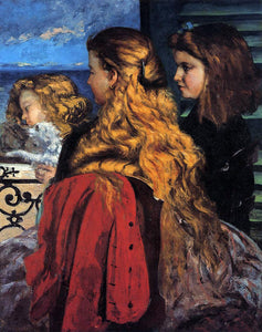  Gustave Courbet Three English Girls at a Window - Art Print