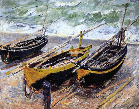  Claude Oscar Monet Three Fishing Boats - Art Print