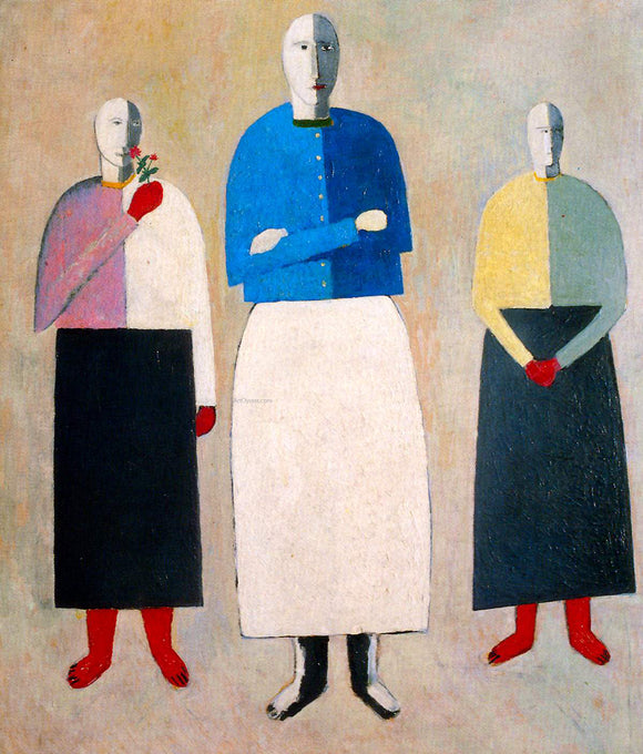  Kazimir Malevich Three Girls - Art Print