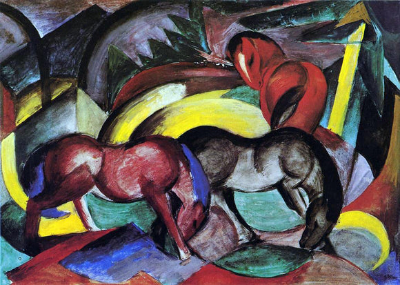  Franz Marc Three Horses - Art Print