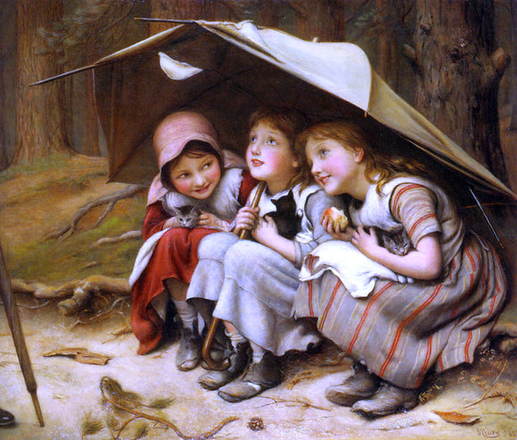  Joseph Clark A Three Little Kittens Scene - Art Print