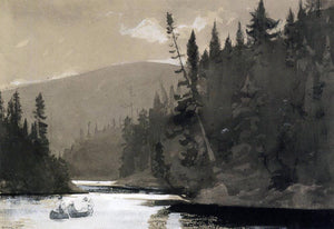  Winslow Homer Three Men in a Canoe - Art Print