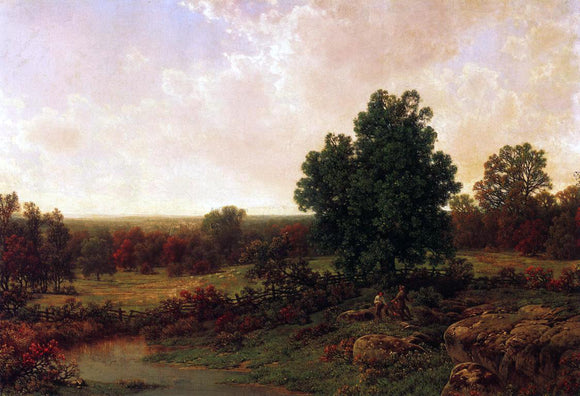 William Mason Brown Three Men in a Landscape - Art Print
