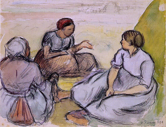  Camille Pissarro Three Peasant Women - Art Print