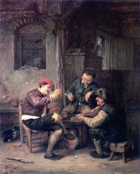  Adriaen Van Ostade Three Peasants at an Inn - Art Print