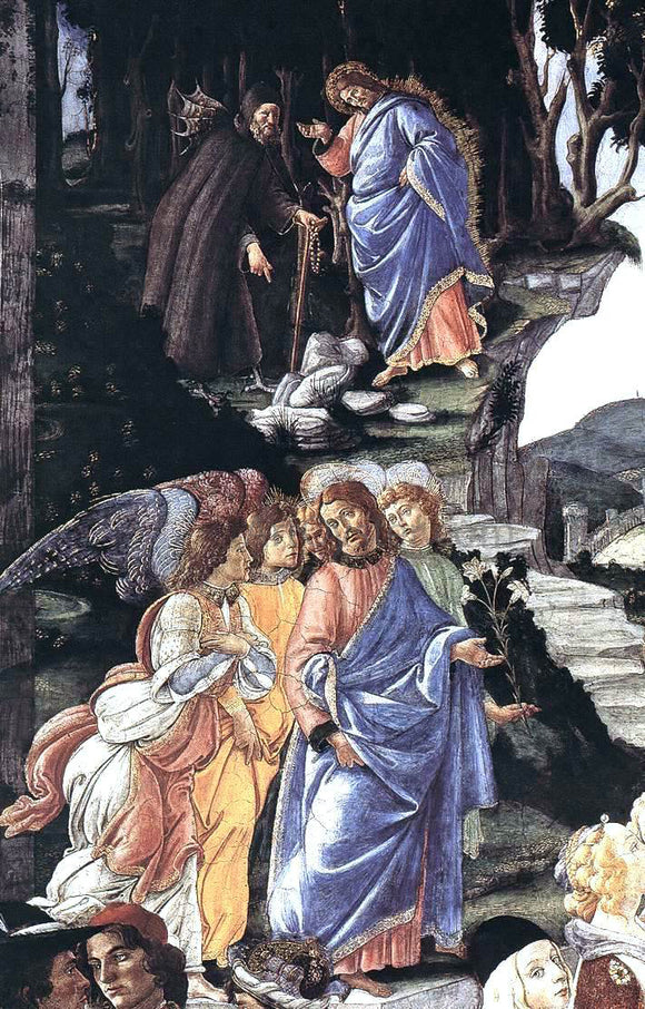 Sandro Botticelli Three Temptations of Christ (detail 1) (Cappella Sistina, Vatican) - Art Print