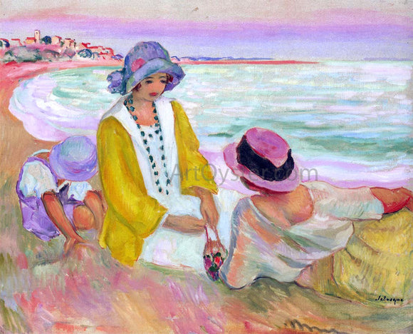  Henri Lebasque Three Young Girls at the Beach - Art Print