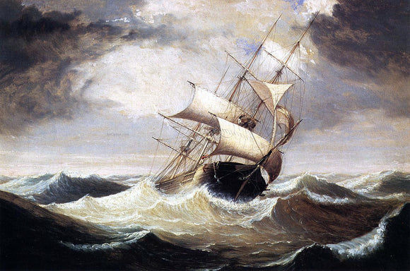  Fitz Hugh Lane Three-Master on a Rough Sea - Art Print