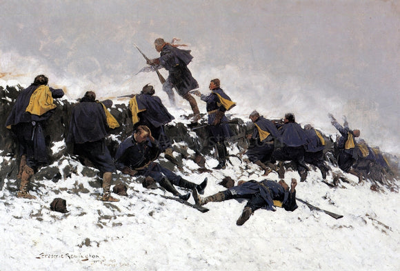  Frederic Remington Through the Smoke Sprang the Daring Soldier - Art Print