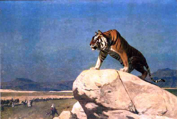  Jean-Leon Gerome Tiger on the Lookout - Art Print