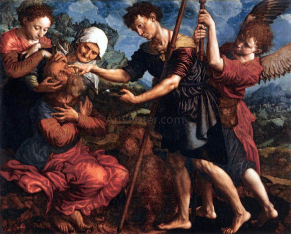  Jan Sanders Van Hemessen Tobias Restores his Father's Sight - Art Print