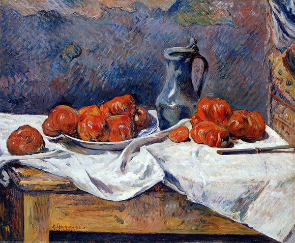  Paul Gauguin Tomatoes and a Pewter Tankard on a Table - Art Print