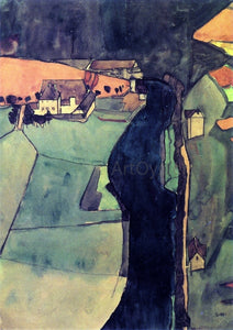  Egon Schiele Town on the Blue River - Art Print
