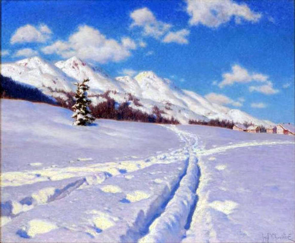  Ivan Fedorovich Choultse Traces dans la Neige (Suisse) - Art Print
