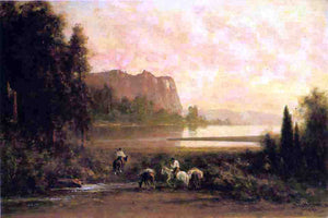  Thomas Hill Trappers in Yosemite Mountains - Art Print