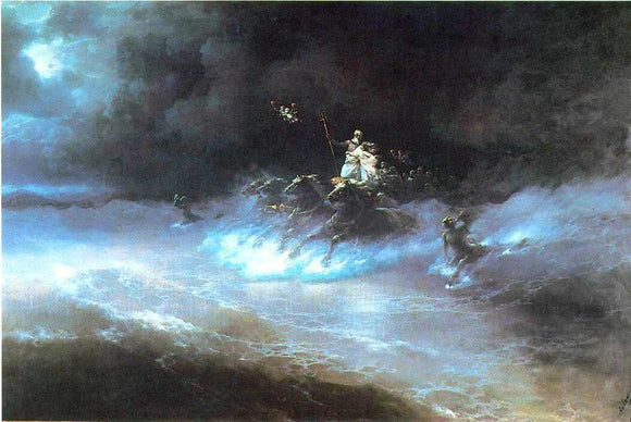  Ivan Constantinovich Aivazovsky Travel of Poseidon by sea - Art Print