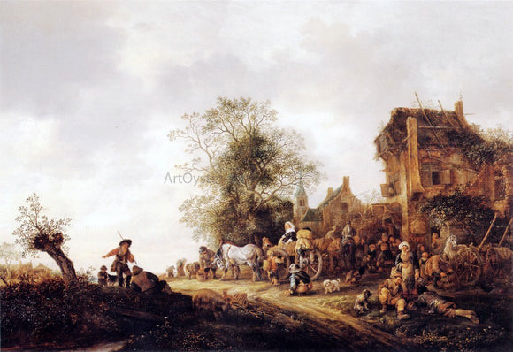  Isaac Van Ostade Travellers at a Country Inn - Art Print