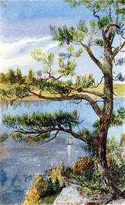 Charles De Wolf Brownell Tree and Sailboat, Lyme, Connecticut - Art Print