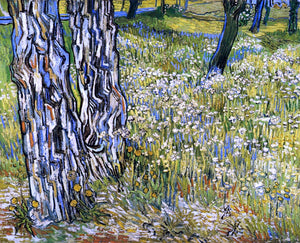  Vincent Van Gogh Tree Trunks in the Grass - Art Print