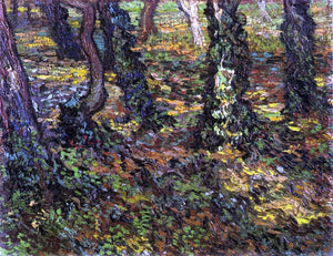  Vincent Van Gogh Tree Trunks with Ivy - Art Print