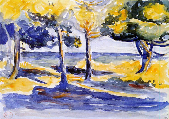  Henri Edmond Cross Trees by the Sea - Art Print