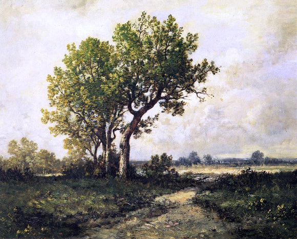  Leon Richet Trees in a Landscape - Art Print