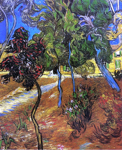  Vincent Van Gogh Trees in the Garden of Saint-Paul Hospital - Art Print