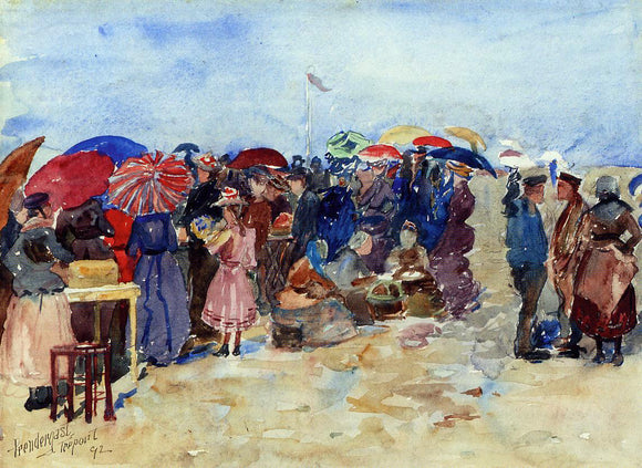  Maurice Prendergast Treport Beach (also known as A Very Sunny Day, Treport) - Art Print