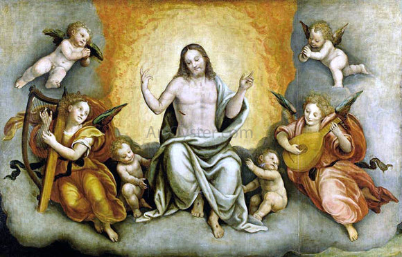 Bernardino Lanino Triumph of Christ with Angels and Cherubs - Art Print